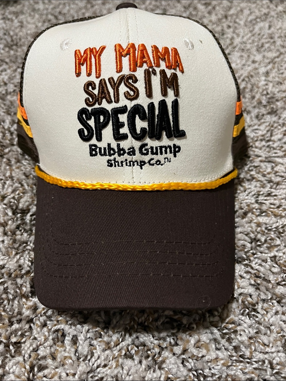Bubba Gump 'My Mama Says I'm Special' Brown & White Trucker Cap (New) Never Worn
